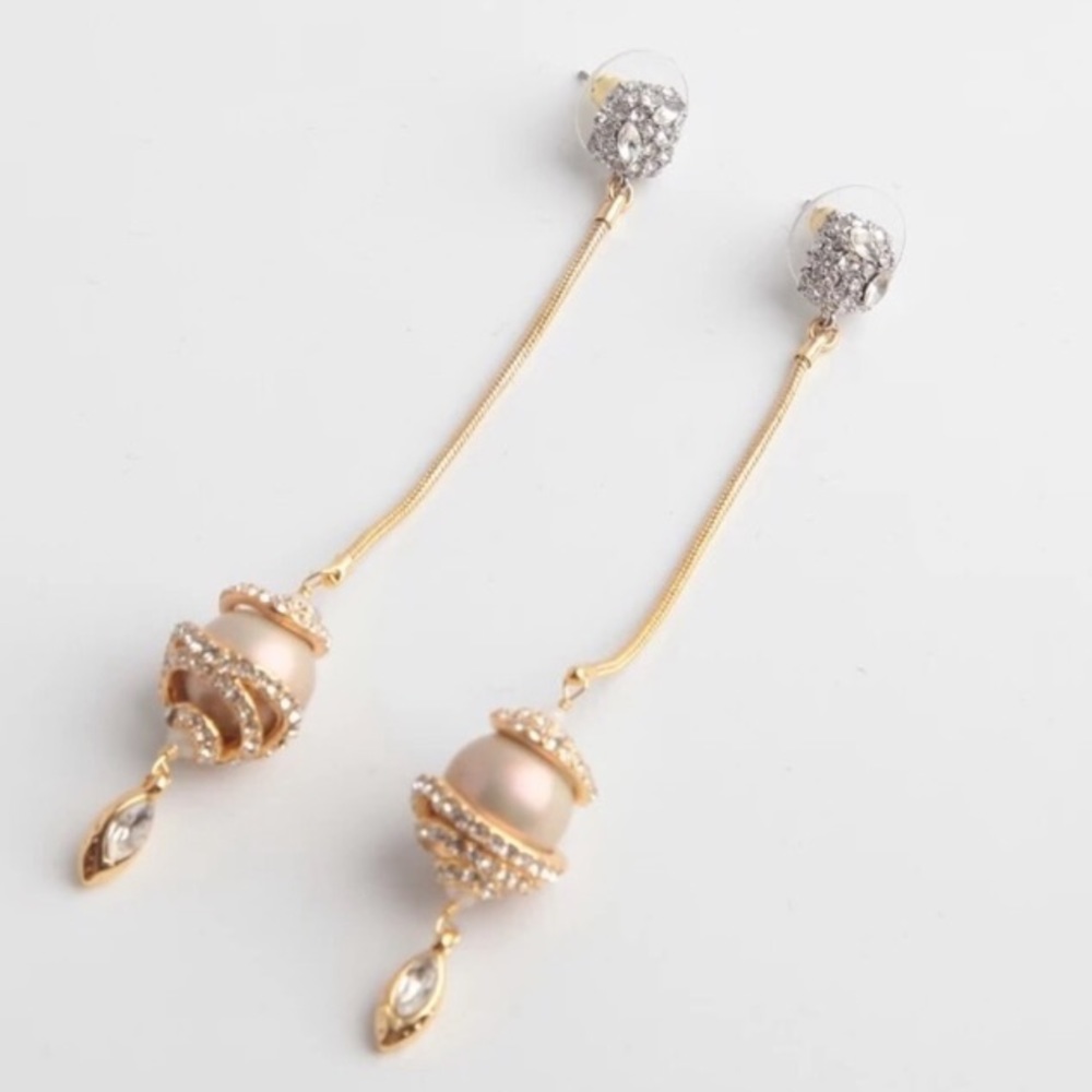 Alexis Bittar Pearl and Crystal Drop Earrings